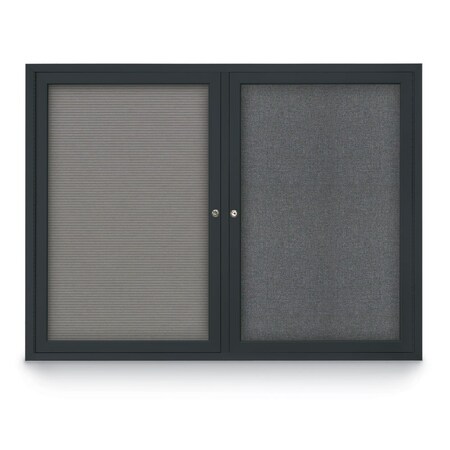United Visual Products Corkboard, Dark Spruce/Black, 72" X36" UV406-BLACK-DRKSPR